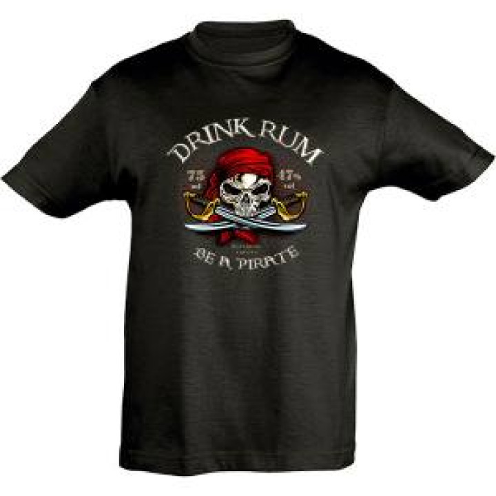 Tshirt enfant Drink Rum Noir Profond 2 ans
