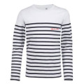 T-Shirt Enfant E1256 Ref/ 31532 pocket Belle &Icirc;le en Mer (Ecriture Rouge sur Ray&eacute; Marine, &eacute;criture Marine sur Ray&eacute; Rouge) blanc/marine 4 ans