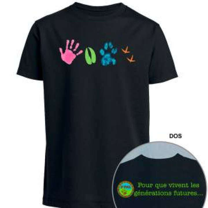 Tshirt enfant Empreintes Couls pour Que Vivent les Générations Futures Black 911 ans