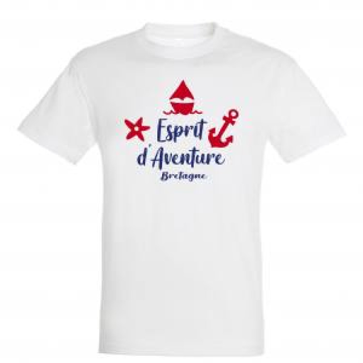 T-shirt enfant Esprit D'aventure Bretagne + transfert Applique Sujets Blanc 4 ans