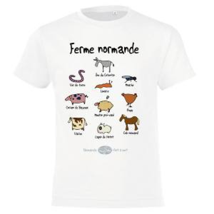 T-shirt enfant Ferme Normande Blanc 2 ans