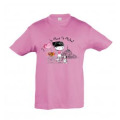 T-shirt enfant Fille Vélo Mont Saint Michel Rose Orchidée 2 ans