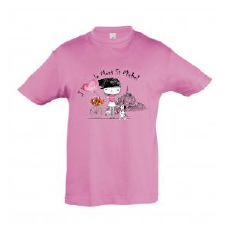 Tshirt enfant Fille Vélo Mont Saint Michel Blanc 4 ans