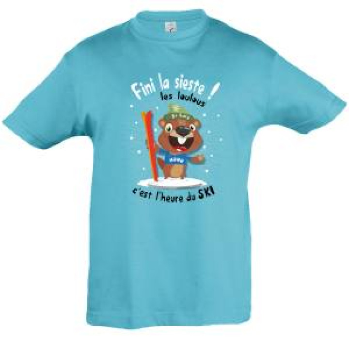 Tshirt enfant Fini la Sieste les Loulous Saint Lary Bleu Atoll 4 ans