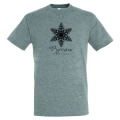 T-shirt enfant Flocon de Neige Pyrénées + Strass Gris Chiné 2 ans