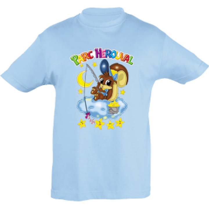Tshirt enfant Garçon Pêcheur Detoiles Parc Herouval Bleu ciel chiné 2 ans