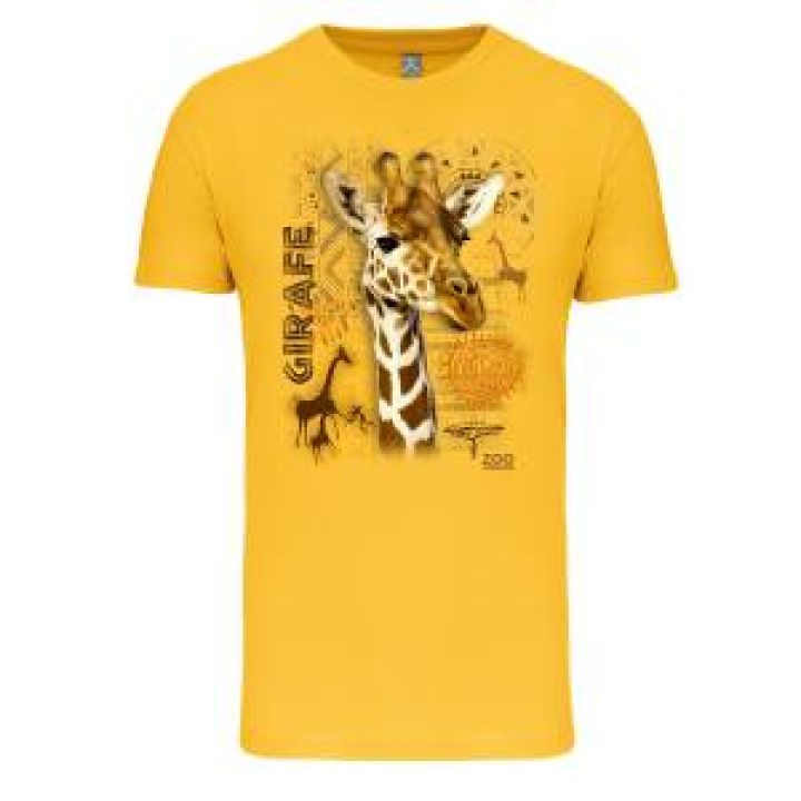 Tshirt enfant Girafe Intemporel Zoo de Jurques Bleu ciel chiné 6 ans