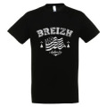 T-shirt enfant Grand Drapeau Breizh Authentic Noir Profond 2 ans