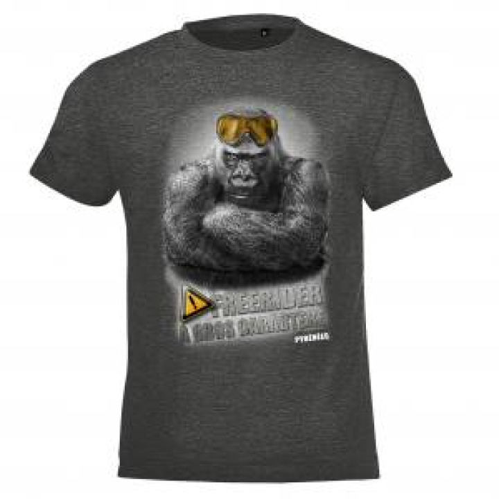 Tshirt enfant Gros Caractère Pyrénées Anthracite Chiné 2 ans