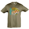 T-shirt enfant Gu&eacute;pard Pedaguo Zoo de Beauval (Largeur 19 Cm pour les 2-4-6 Ans) (Largeur 21 Cm pour les 8-10 Ans) Army 10 ans
