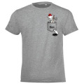 T-shirt enfant Hermine Poche Bzh Gris Chin&eacute; 4 ans