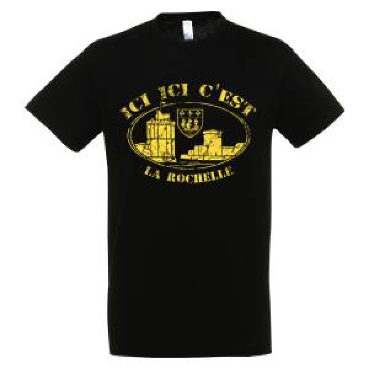 T-shirt enfant Ici Ici C'est la Rochelle Noir Profond 12 ans