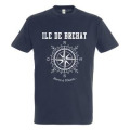 T-shirt enfant Ile de Br&eacute;hat Barre &agrave; l&rsquo;ouest Marine 4 ans