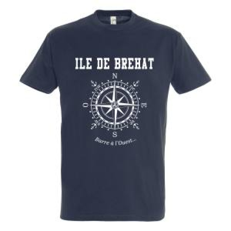 T-shirt enfant Ile de Br&eacute;hat Barre &agrave; l&rsquo;ouest Marine 8 ans