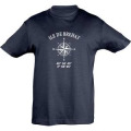 T-shirt enfant Ile de Br&eacute;hat GPS Marine 2 ans