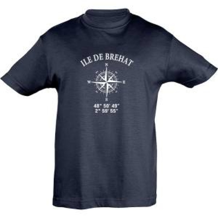 Tshirt enfant Ile de Bréhat GPS Marine 4 ans