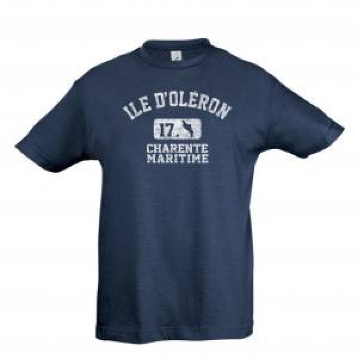 Tshirt enfant Île dOléron 17 Silhouette Fort Boyard Denim 4 ans