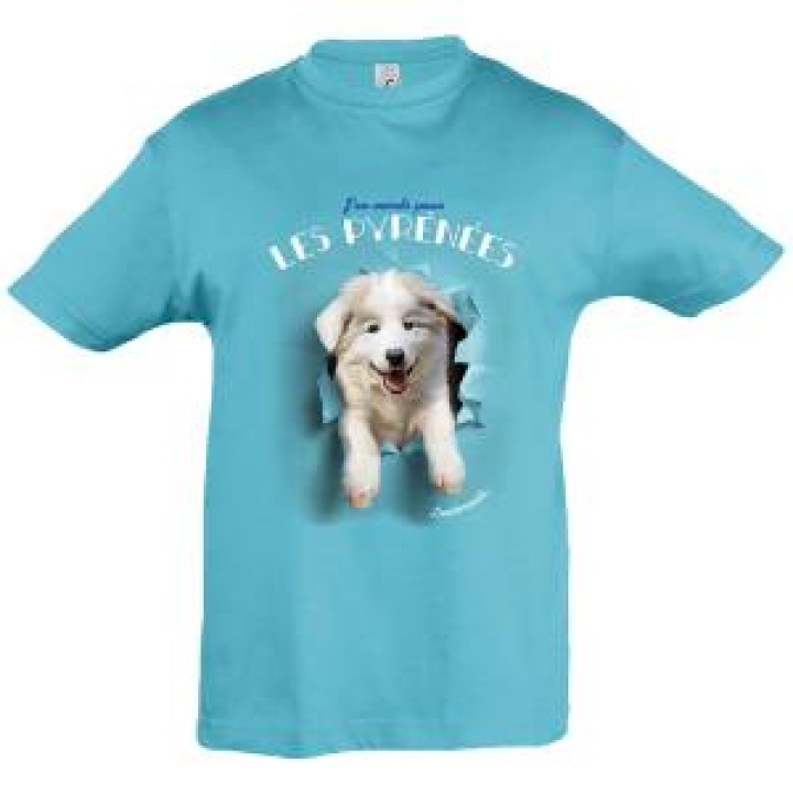 Tshirt enfant Jen Mords pour les Pyrénées Loudenvielle Bleu Atoll 2 ans