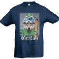 T-shirt enfant Keep Nervous Guy Loup Bonnet Luchon Denim 2 ans