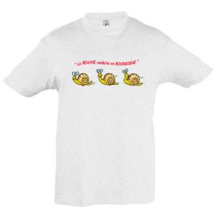 T-shirt enfant La Beaune Attitude Blanc Chiné 4 ans