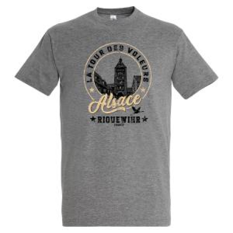 T-shirt enfant La Tour des Voleurs Riquewihr Alsace France Gris Chiné 2 ans