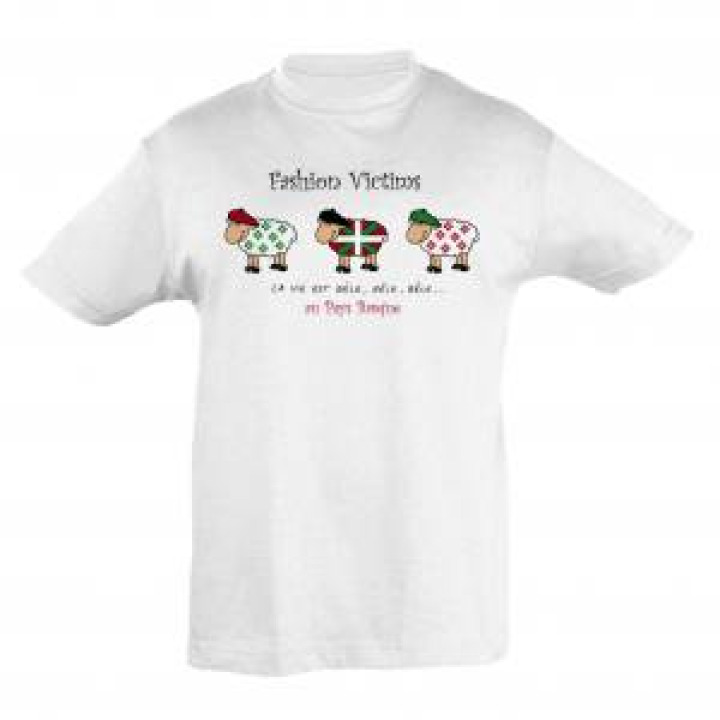 Tshirt enfant La Vie Est Bêle Bêle Bêle Bêle Pays Basque Blanc 4 ans