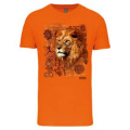 T-shirt enfant Lion Intemporel Cerza + transfert Col Cerza Orange 4/6 ans