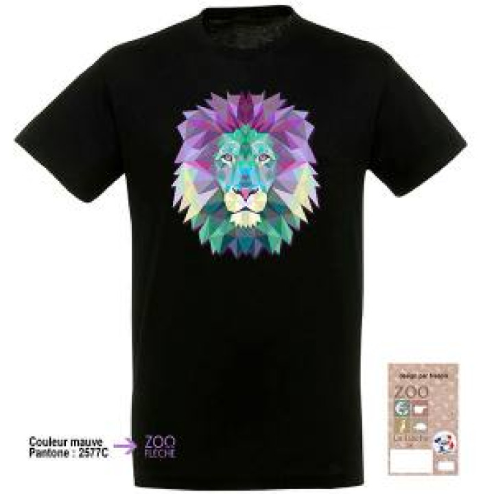 Tshirt enfant Lion Origami  transfert Mauve Zoo de la Flèche en Bas à droite  Carton Desing Par Freepik Noir Profond 4 ans