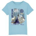 T-shirt enfant Loup Blanc Arctique Zoo de Jurques Bleu ciel chin&eacute; 4 ans