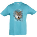 T-shirt enfant Loup Intemporel Parc Animalier d’Auvergne + transfert Col Parc Animalier d’Auvergne B