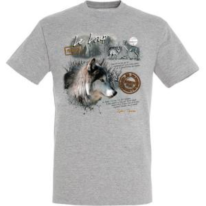 Tshirt enfant Loup Luchon Gris Chiné 4 ans