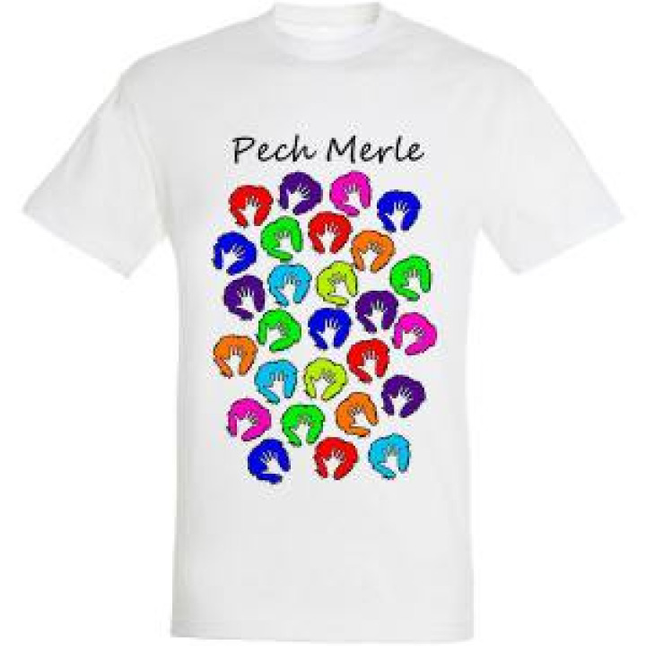 Tshirt enfant Mains en Couleurs Pech Merle Blanc 4 ans