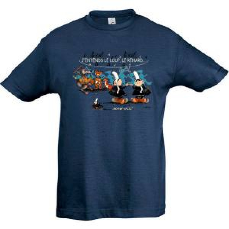 T-shirt enfant Mam Goz le Loup/ le Renard/ la Belette Denim 2 ans