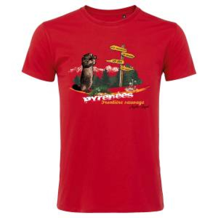 T-shirt enfant Marmotte avec Panneaux Argelès Gazost Rouge 8 ans