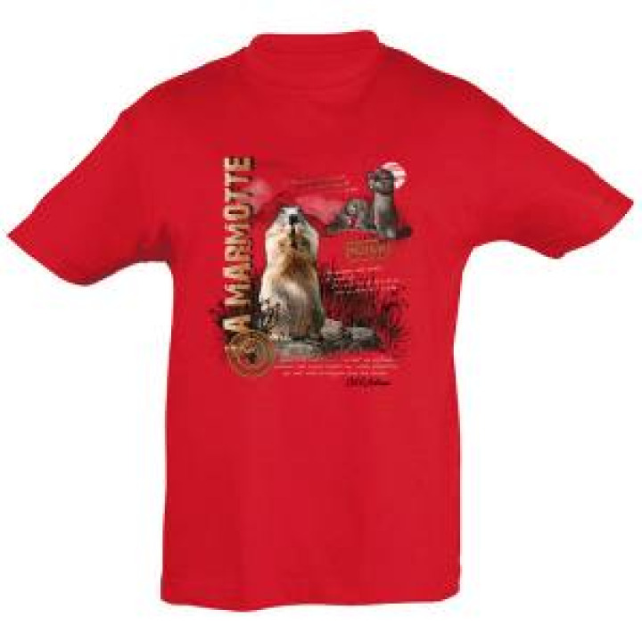 Tshirt enfant Marmotte Col dAubisque Rouge 2 ans