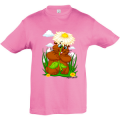 T-shirt enfant Marmotte Fleur Argelès Gazost Bleu Atoll 2 ans