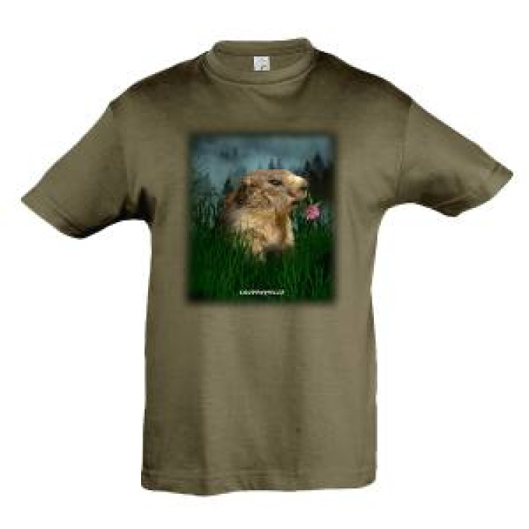 T-shirt enfant Marmotte Loudenvielle Army 2 ans
