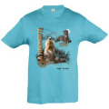 T-shirt enfant Marmotte Pyrénées Gavarnie Bleu Atoll 2 ans