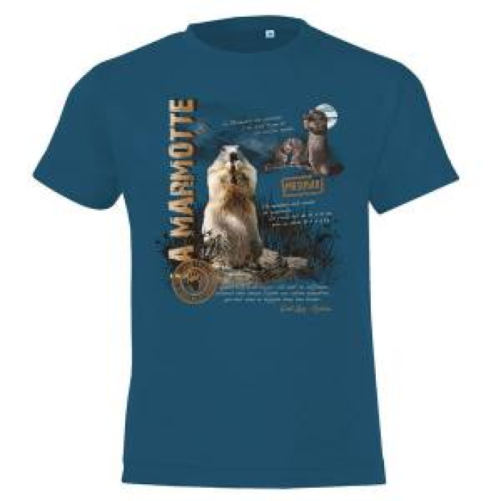 Tshirt enfant Marmotte Saint Lary Denim 4 ans