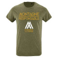 T-shirt enfant Montagne Responsable Pyrénées Col d’Aubisque kaki chiné 4 ans