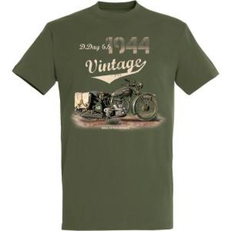 T-shirt enfant Moto Anglaise Vintage D-Day 6/6 1944 Army 2 ans