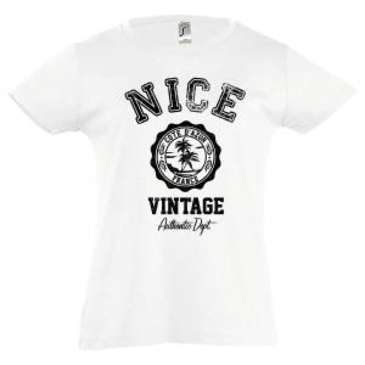 Tshirt enfant Nice Vintage Blanc 2 ans