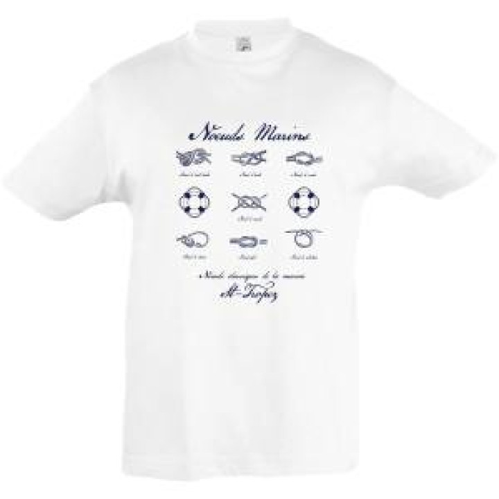 Tshirt enfant Noeuds Marins Saint Tropez Blanc 2 ans