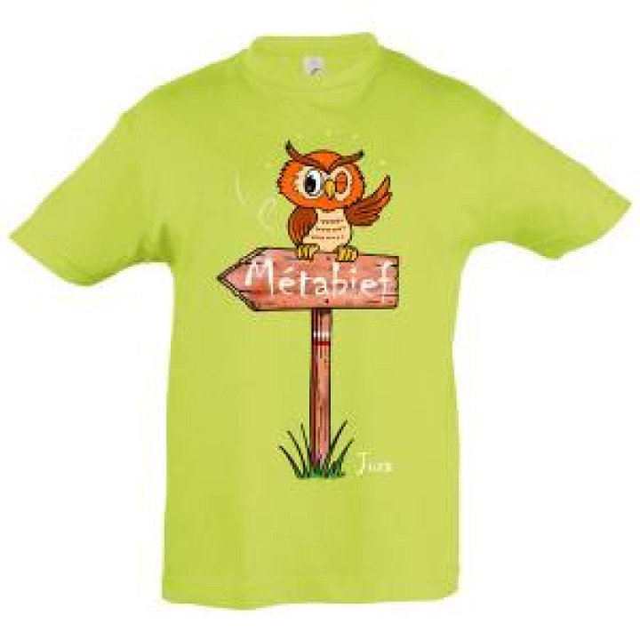 Tshirt enfant Pancarte Hibou Metabief Fuschia 2 ans