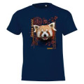 T-shirt enfant Panda Roux Intemporel Bioparc + transfert Col Bioparc Rose Chiné 6 ans