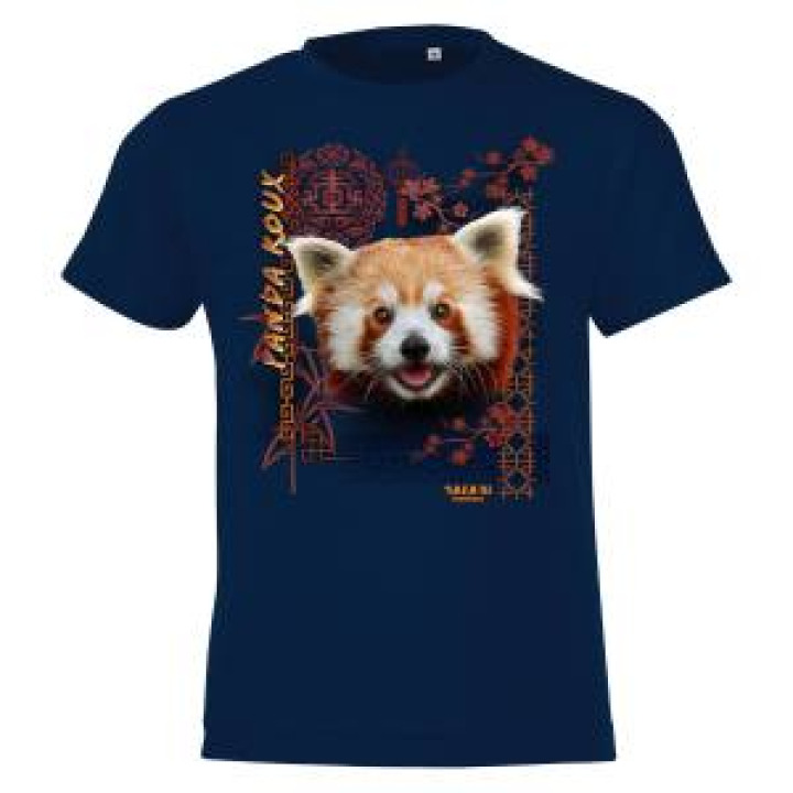 Tshirt enfant Panda Roux Intemporel Safari de Peaugres  transfert Col Safari de Peaugres French Marine 6 ans