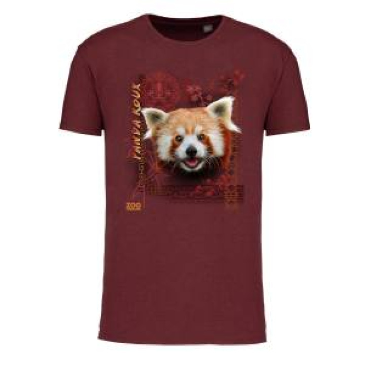 Tshirt enfant Panda Roux Intemporel Zoo de Jurques Wine 24 ans