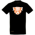 T-shirt enfant Panda Roux + transfert Orange Zoo de la Flèche en Bas à droite Noir Profond 4 ans