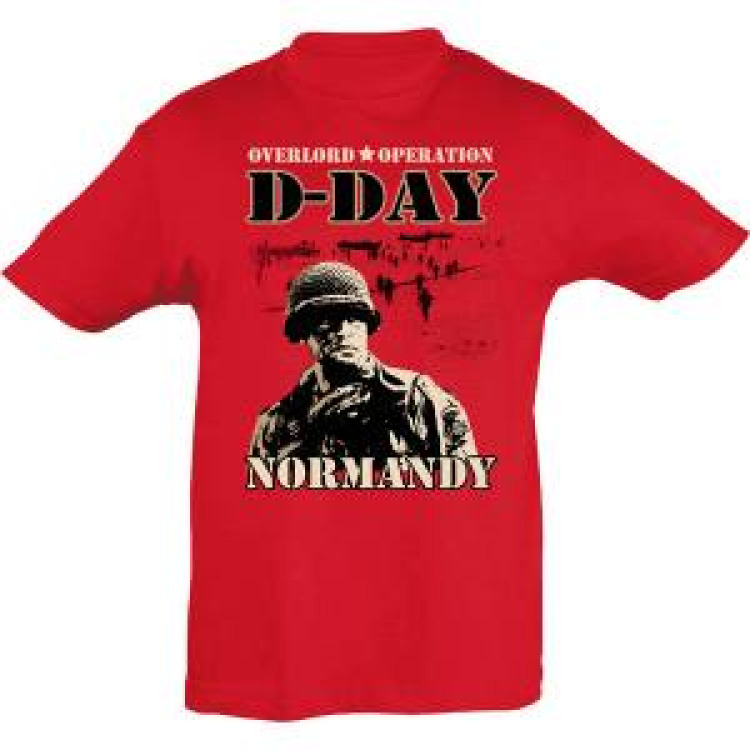 T-shirt enfant Parachutiste D-Day Plage Rouge 4 ans