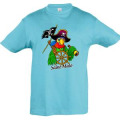 T-shirt enfant Perroquet Pirate Barre Saint Malo Bleu Atoll 2 ans